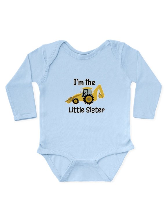 - Little Sister Backhoe I'm The Little Sister Body S - Long Sleeve Cotton Baby Bodysuit