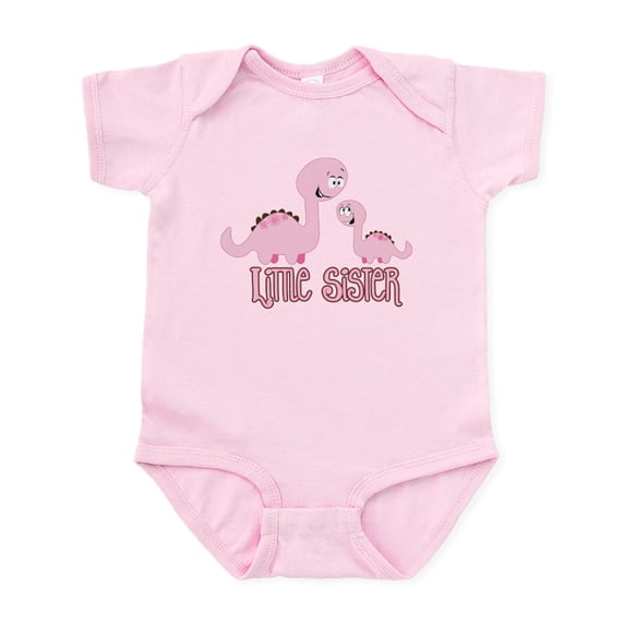 CafePress - Little Sister Dinosaur Infant Bodysuit - Baby Light Bodysuit, Size Newborn - 24 Months