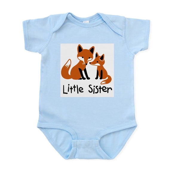 CafePress - Little Sister Fox Infant Bodysuit - Baby Light Bodysuit, Size Newborn - 24 Months