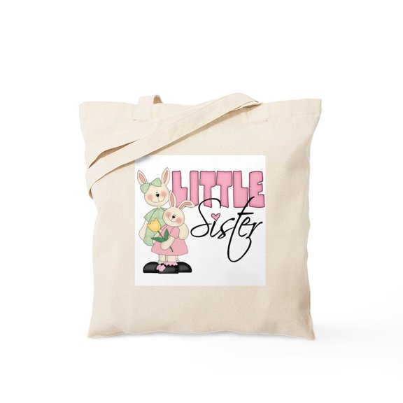 CafePress - Little Sister Two Bunnies Tote Bag - Unisex Canvas Tote Bag, Beige, 1-Piece