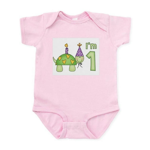 CafePress - Little Turtle First Birthday Infant Bodysuit - Baby Light Bodysuit, Size Newborn - 24 Months