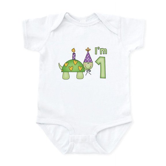 CafePress - Little Turtle First Birthday Infant Bodysuit - Baby Light Bodysuit, Size Newborn - 24 Months
