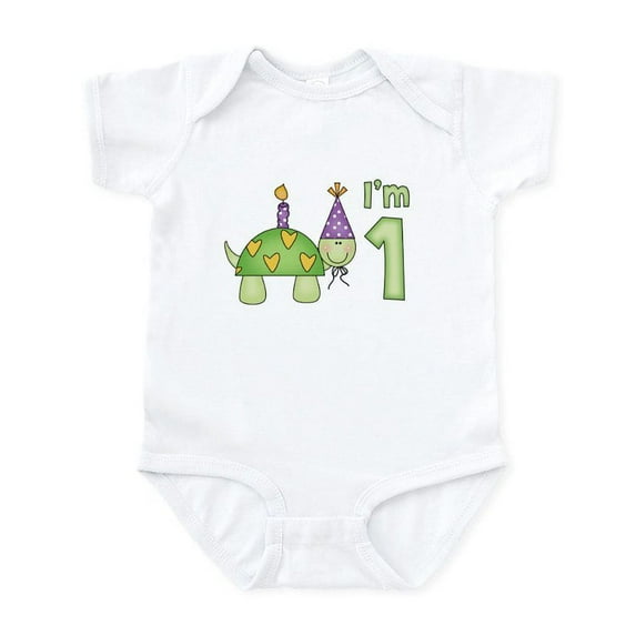 CafePress - Little Turtle First Birthday Infant Bodysuit - Baby Light Bodysuit, Size Newborn - 24 Months