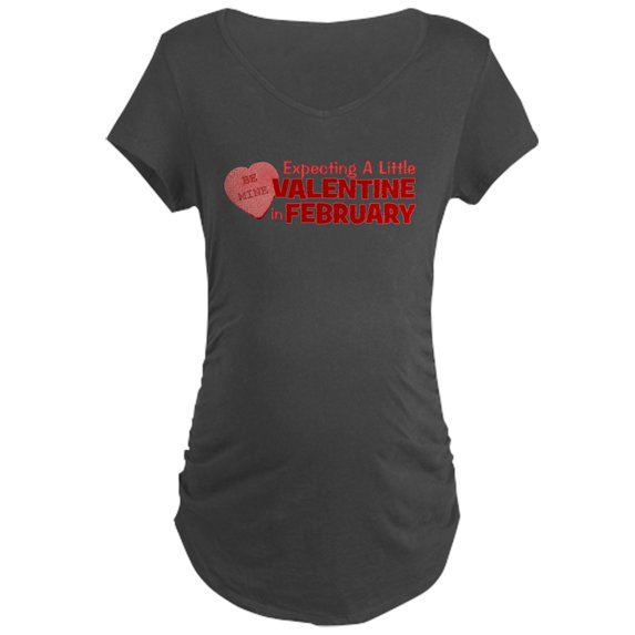 CafePress - Little Valentine February Maternity Dark T Shirt - Maternity Dark T-Shirt