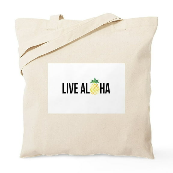 CafePress - Live Aloha Tote Bag - Unisex Canvas Tote Bag, Beige, 1-Piece