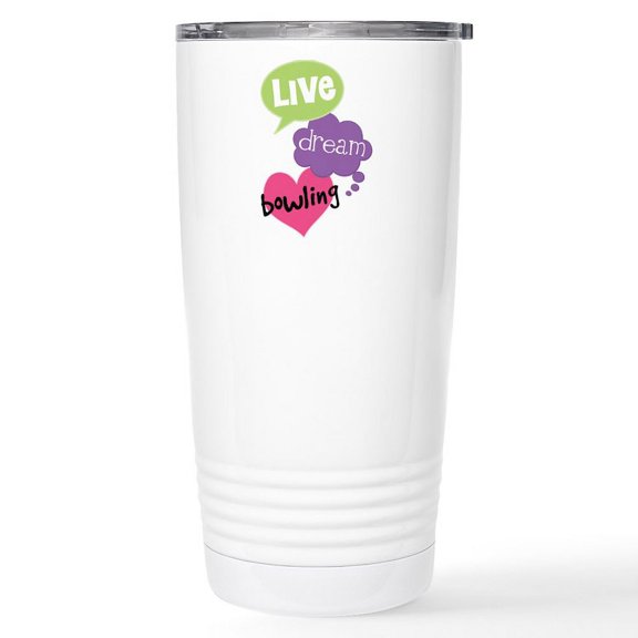 CafePress - Live Dream Bowling Mugs - Insulated Stainless Steel Travel Tumbler 20 oz.