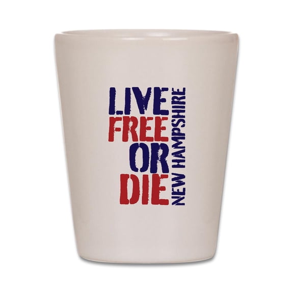 CafePress - Live Free Or Die - White Shot Glass, Unique and Funny Shot Glass