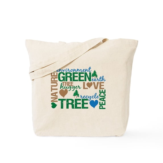 CafePress - Live Green Montage Tote Bag - Unisex Canvas Tote Bag, Beige, 1-Piece