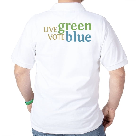 CafePress - Live Green Vote Blue Golf Shirt - Golf Shirt, Pique Knit Golf Polo