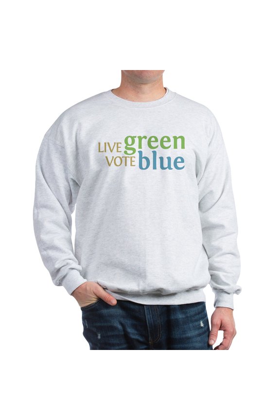 - Live Green Vote Blue Sweatshirt - Crew Neck Sweatshirt