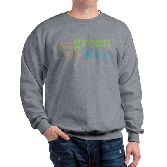 CafePress - Live Green Vote Blue Sweatshirt - Crew Neck Sweatshirt