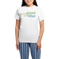 thumbnail image 1 of CafePress - Live Green Vote Blue Women's Light Pajamas - Women's Short Sleeve Print T-Shirt and Pants Light Cotton Pajama Set, 1 of 7