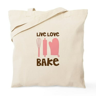 CafePress - Live Love Bake Tote Bag - Unisex Canvas Tote Bag, Beige, 1-Piece