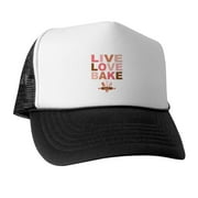 CafePress - Live Love Bake - Trucker Hat - Polyester Foam Front and Nylon Mesh Weave Back