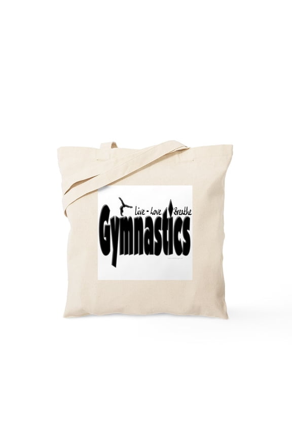 - Live Love Breathe Gymnastics Tote Bag - Unisex Canvas Tote Bag, Beige, 1-Piece