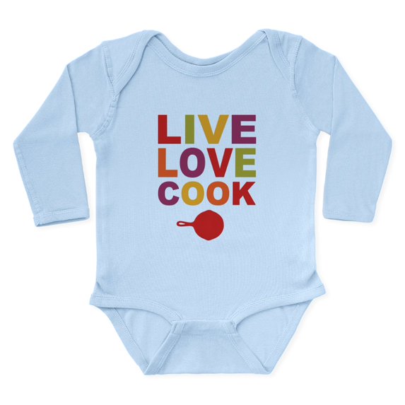CafePress - Live Love Cook Long Sleeve Infant Bodysuit - Long Sleeve Cotton Baby Bodysuit
