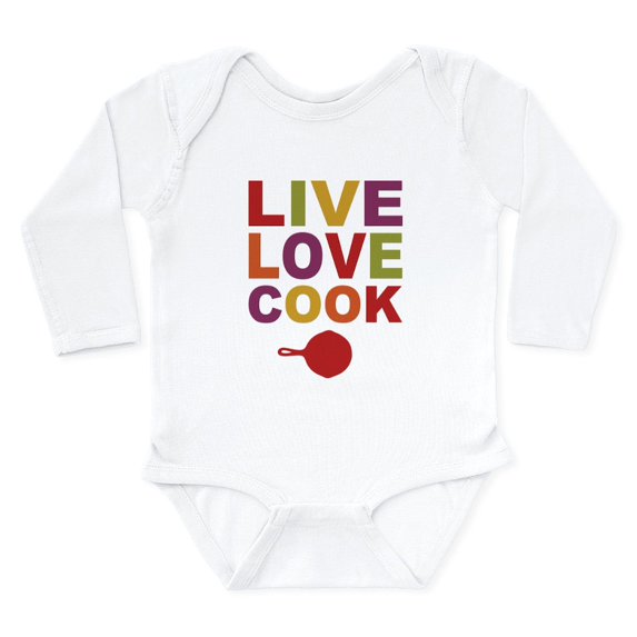 CafePress - Live Love Cook Long Sleeve Infant Bodysuit - Long Sleeve Cotton Baby Bodysuit