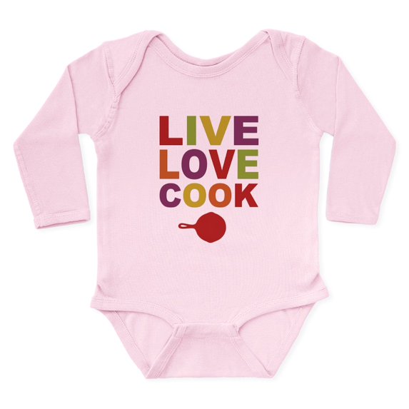 CafePress - Live Love Cook Long Sleeve Infant Bodysuit - Long Sleeve Cotton Baby Bodysuit