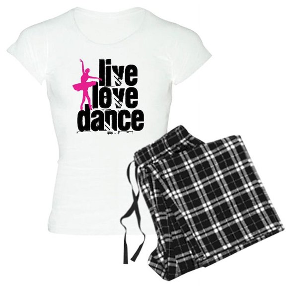 CafePress - Live, Love, Dance With Ballerina Pajamas - Women's Light Pajamas