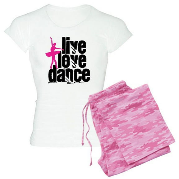 CafePress - Live, Love, Dance With Ballerina Pajamas - Women's Light Pajamas