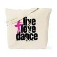 thumbnail image 1 of CafePress - Live, Love, Dance With Ballerina Tote Bag - Unisex Canvas Tote Bag, Beige, 1-Piece, 1 of 7
