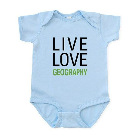 CafePress - Live Love Geography Infant Bodysuit - Baby Light Bodysuit, Size Newborn - 24 Months