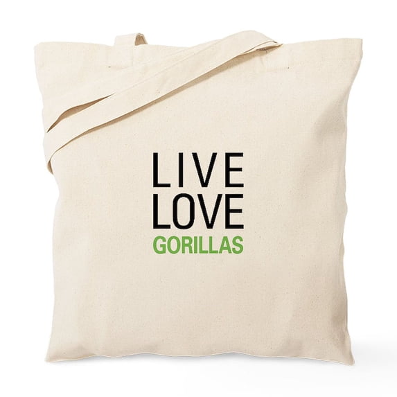 CafePress - Live Love Gorillas Tote Bag - Unisex Canvas Tote Bag, Beige, 1-Piece