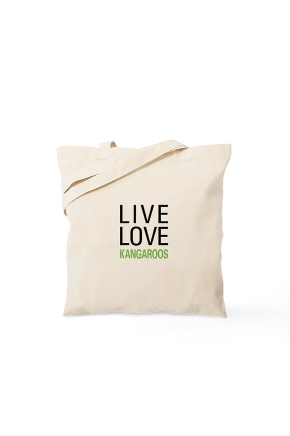 - Live Love Kangaroos Tote Bag - Unisex Canvas Tote Bag, Beige, 1-Piece