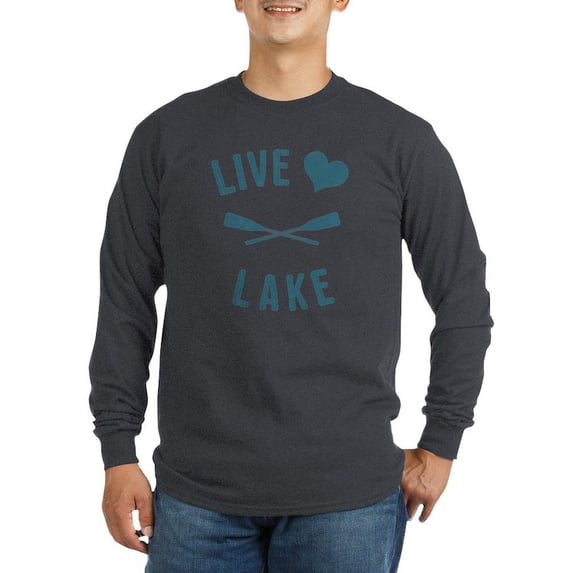 CafePress - Live Love Lake - Long Sleeve Dark T-Shirt