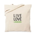 thumbnail image 1 of CafePress - Live Love Longboard Tote Bag - Unisex Canvas Tote Bag, Beige, 1-Piece, 1 of 6