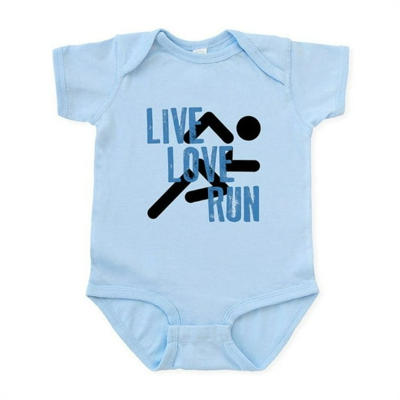 CafePress - Live, Love, Run Body Suit - Baby Light Bodysuit, Size Newborn - 24 Months