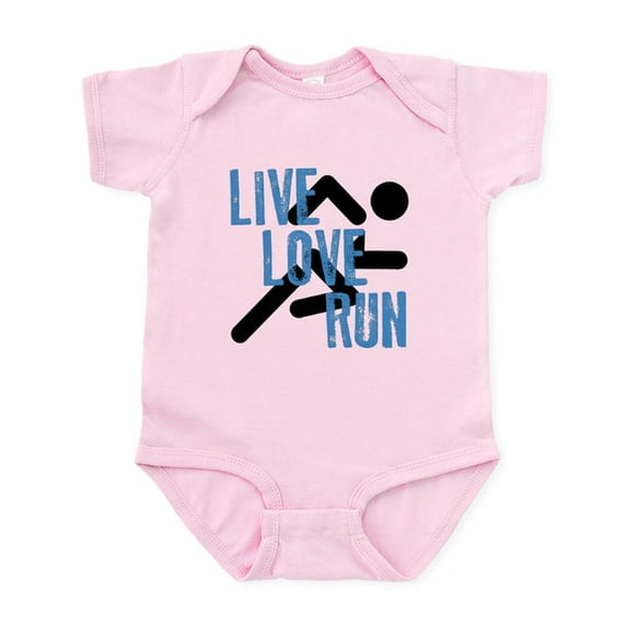 CafePress - Live, Love, Run Body Suit - Baby Light Bodysuit, Size Newborn - 24 Months