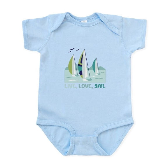 CafePress - Live,Love,Sail Body Suit - Baby Light Bodysuit, Size Newborn - 24 Months