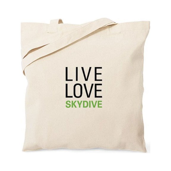 CafePress - Live Love Skydive Tote Bag - Unisex Canvas Tote Bag, Beige, 1-Piece