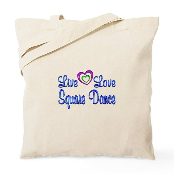 CafePress - Live Love Square Dance Tote Bag - Unisex Canvas Tote Bag, Beige, 1-Piece