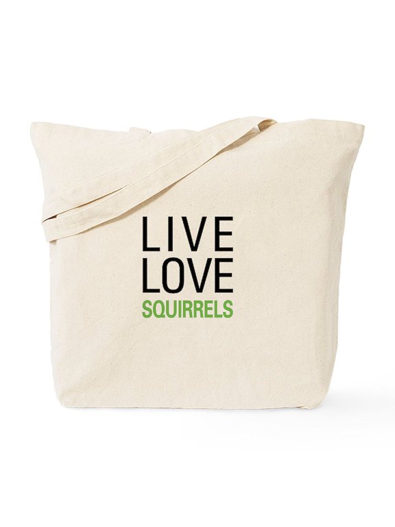 - Live Love Squirrels Tote Bag - Unisex Canvas Tote Bag, Beige, 1-Piece