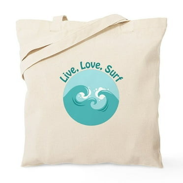 CafePress - Live Love Surf Tote Bag - Unisex Canvas Tote Bag, Beige, 1-Piece