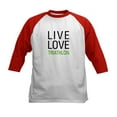 thumbnail image 1 of CafePress - Live Love Triathlon Kids Baseball Jersey - Kids Cotton Baseball Jersey, 3/4 Sleeve Shirt, 1 of 4
