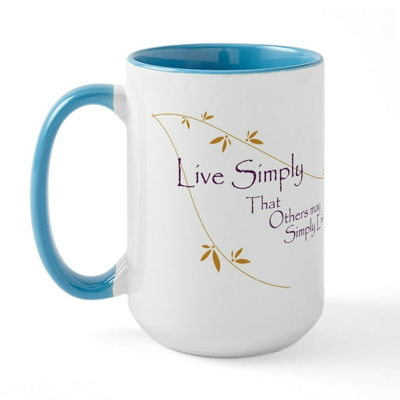 CafePress - Live Simply Large Mug - 15 oz Ceramic Large White Novelty Mug