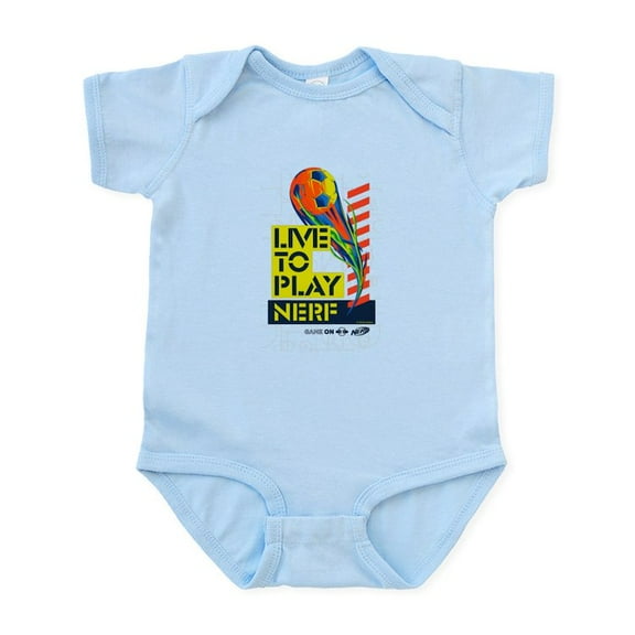 CafePress - Live To Play Nerf Soccer Body Suit - Baby Light Bodysuit, Size Newborn - 24 Months