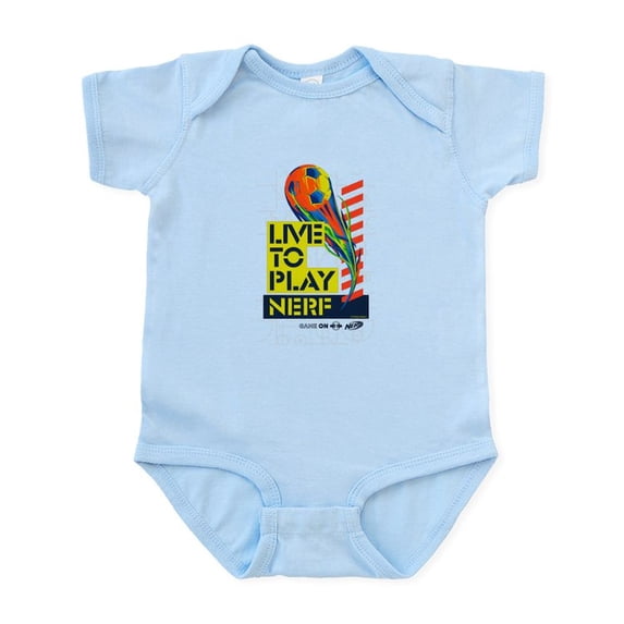 CafePress - Live To Play Nerf Soccer Body Suit - Baby Light Bodysuit, Size Newborn - 24 Months