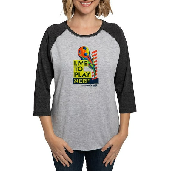 CafePress - Live To Play Nerf Soccer Long Sleeve T Shirt - Womens Baseball Tee