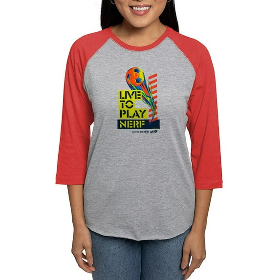 CafePress - Live To Play Nerf Soccer Long Sleeve T Shirt - Womens Baseball Tee