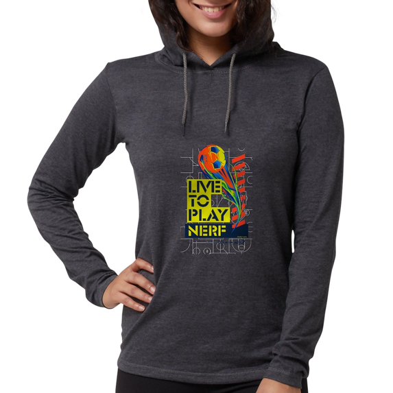 CafePress - Live To Play Nerf Soccer Long Sleeve T Shirt - Womens Hooded Shirt