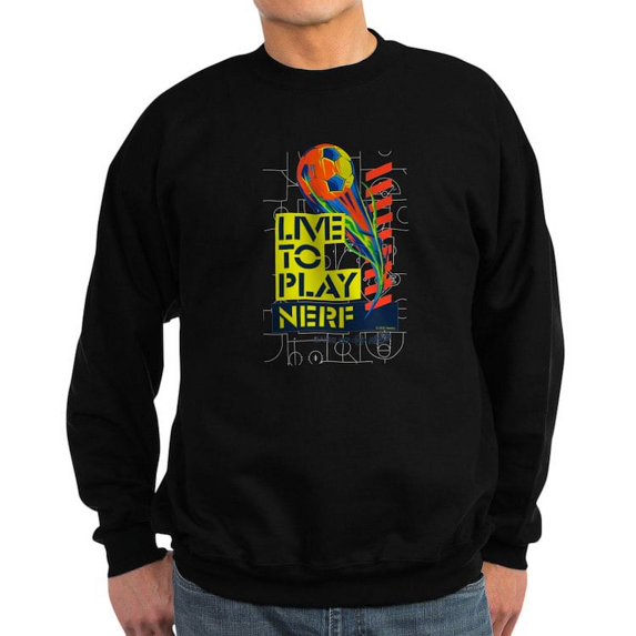 CafePress - Live To Play Nerf Soccer Sweatshirt - Classic Crew Neck Sweatshirt