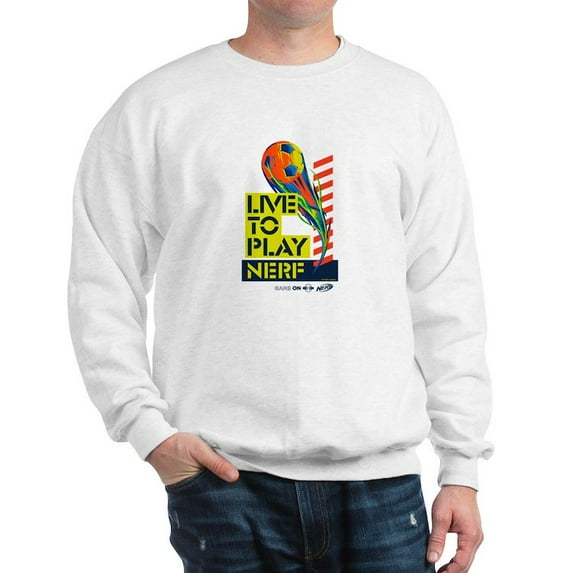 CafePress - Live To Play Nerf Soccer Sweatshirt - Crew Neck Sweatshirt