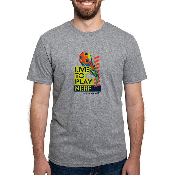 CafePress - Live To Play Nerf Soccer T Shirt - Mens Tri-blend T-Shirt