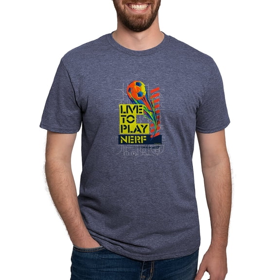 CafePress - Live To Play Nerf Soccer T Shirt - Mens Tri-blend T-Shirt