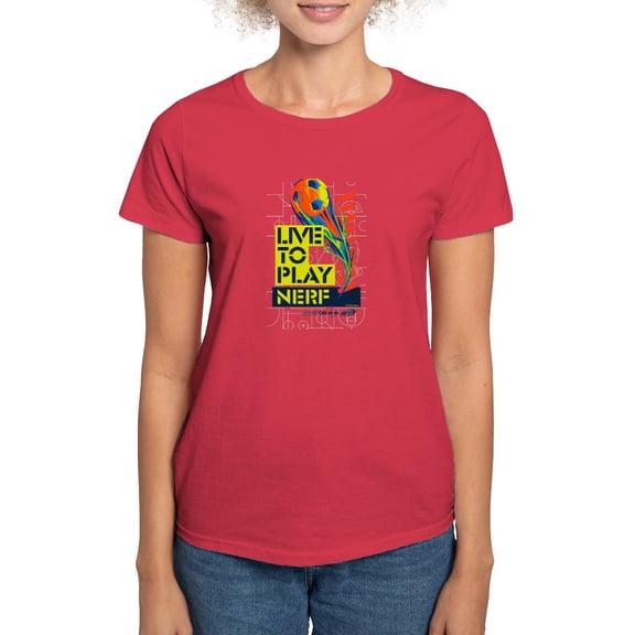 CafePress - Live To Play Nerf Soccer T Shirt - Women's Traditional Fit Dark T-Shirt