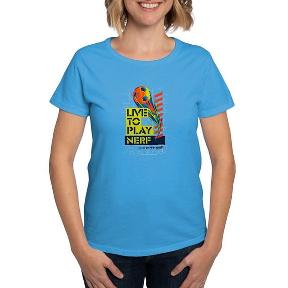CafePress - Live To Play Nerf Soccer T Shirt - Women's Traditional Fit Dark T-Shirt